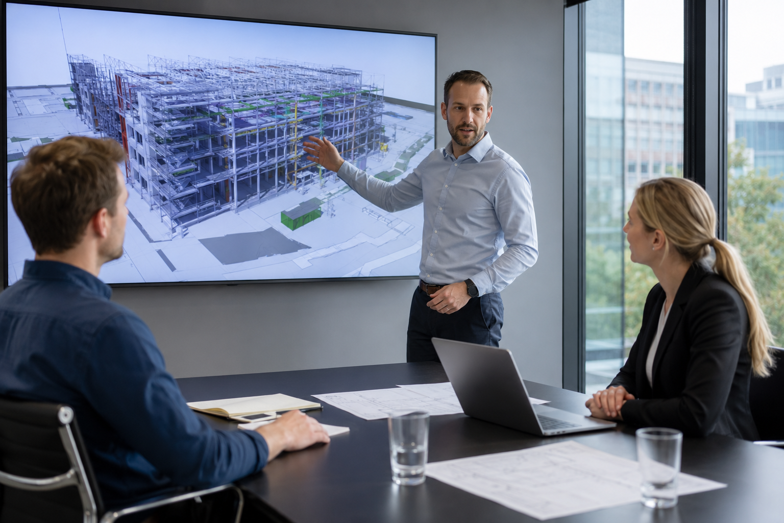 Design coordination using a federated building model on screen