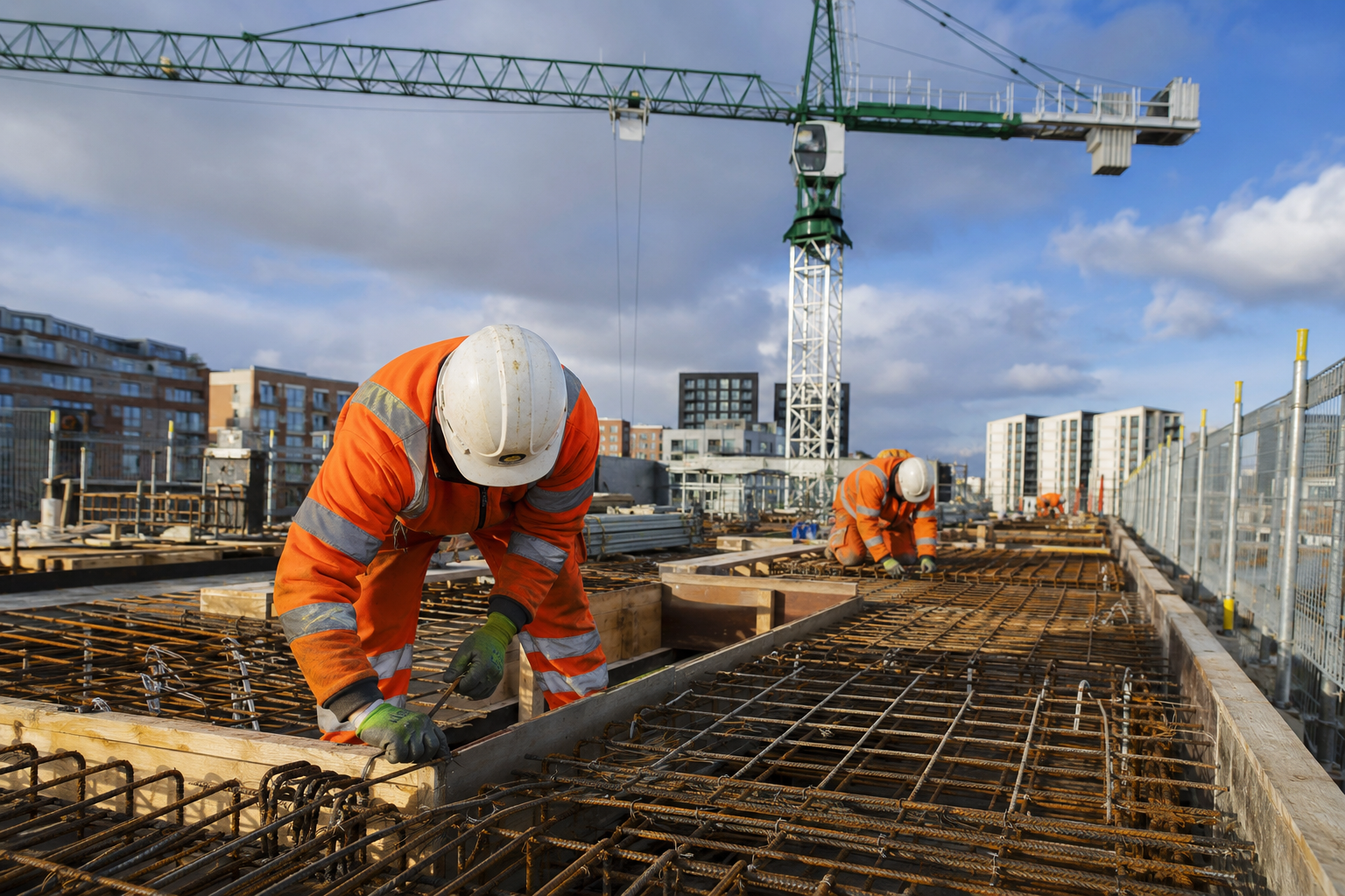Steel-fixing and formwork for a reinforced concrete frame